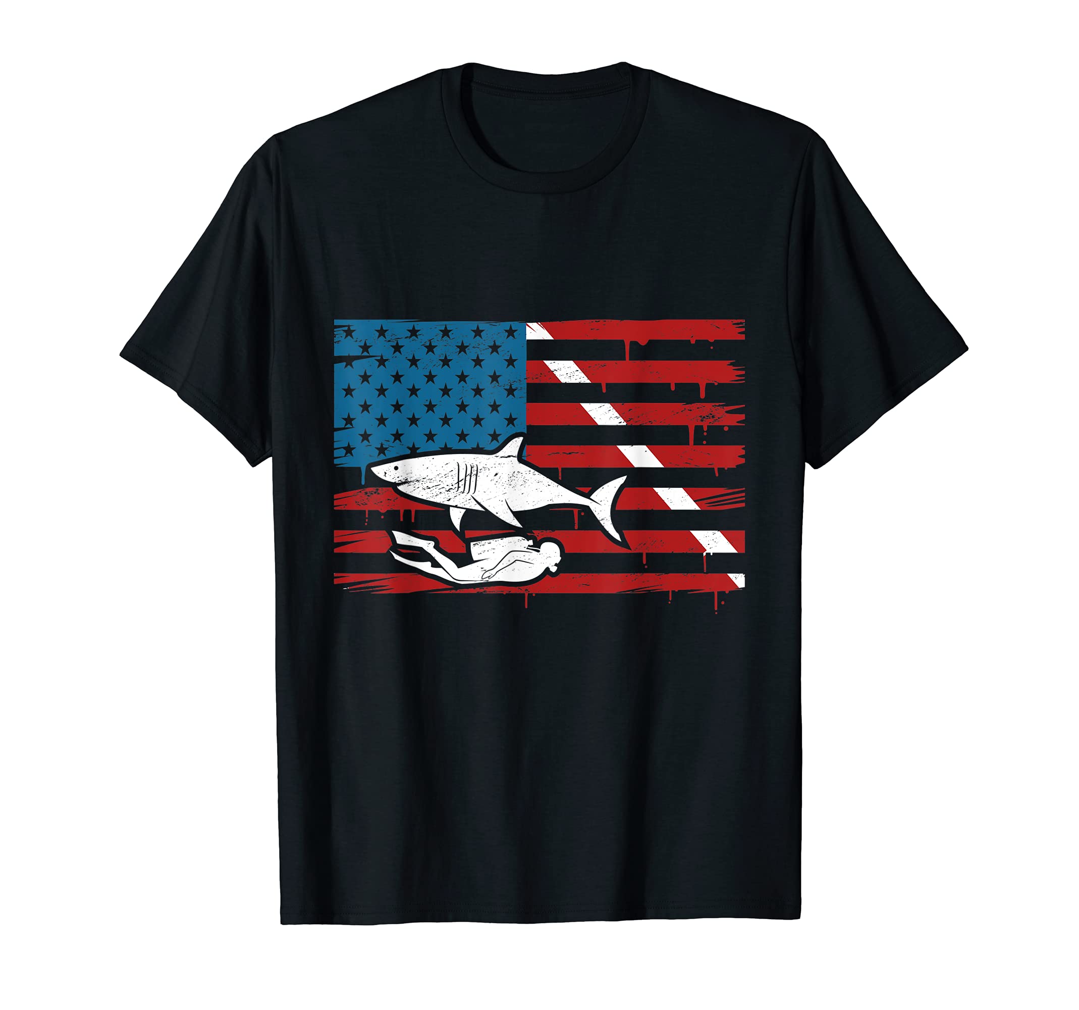 Diver Down Dive Flag Scuba Diving American Flag T-Shirt