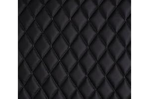 Vinyl Quilted Foam Fabric with 3/8" Foam Backing Upholstery / 52" Wide/Sold by The Yard/FABRIC EMPIRE (Black, Diamond 2" x 3")