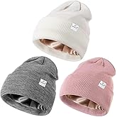 3 Pack Satin Lined Winter Beanie Hats for Women,Silk Lined Soft Hat Stocking Stuffers for Women