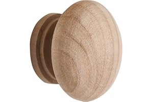 M MIMHOOY 15pcs Wood Drawer Knobs, Unfinished Wooden Cabinet Dresser Knobs Furniture Pull Handles (Diameter: 1.34 Inches, Hei