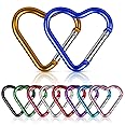 10 Pcs Heart Carabiner Clip for Keys - Mini Keychain Clips for Backpacks, Small Carabiners and Key Chain Hooks