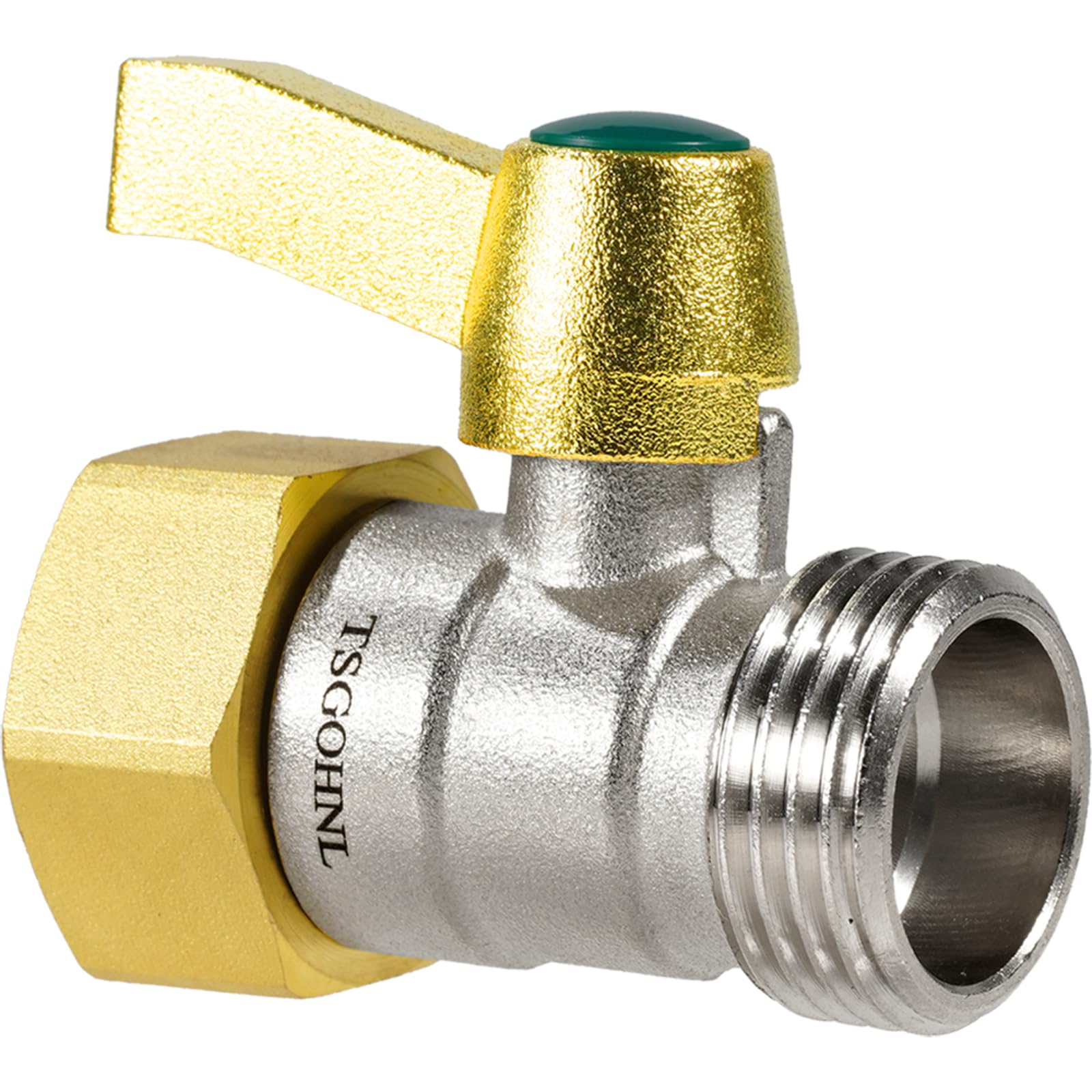 Photo 1 of 2-pack Garden Hose Connector with Shut Off Valve, Heavy Duty Brass Water Hose Parts 3/4 Inlet and Outlet Thread, Hose Adapter with Individual Straight Single Pass Ball Valve