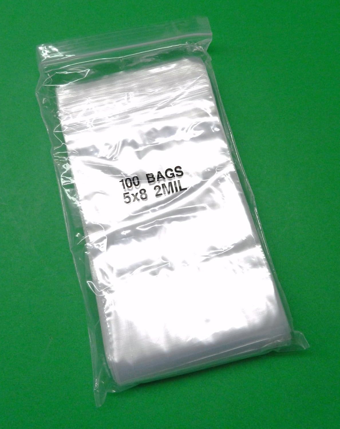 100 CLEAR Reclosable Zipper Bag (5'' x 8'') 2 Mil Thick