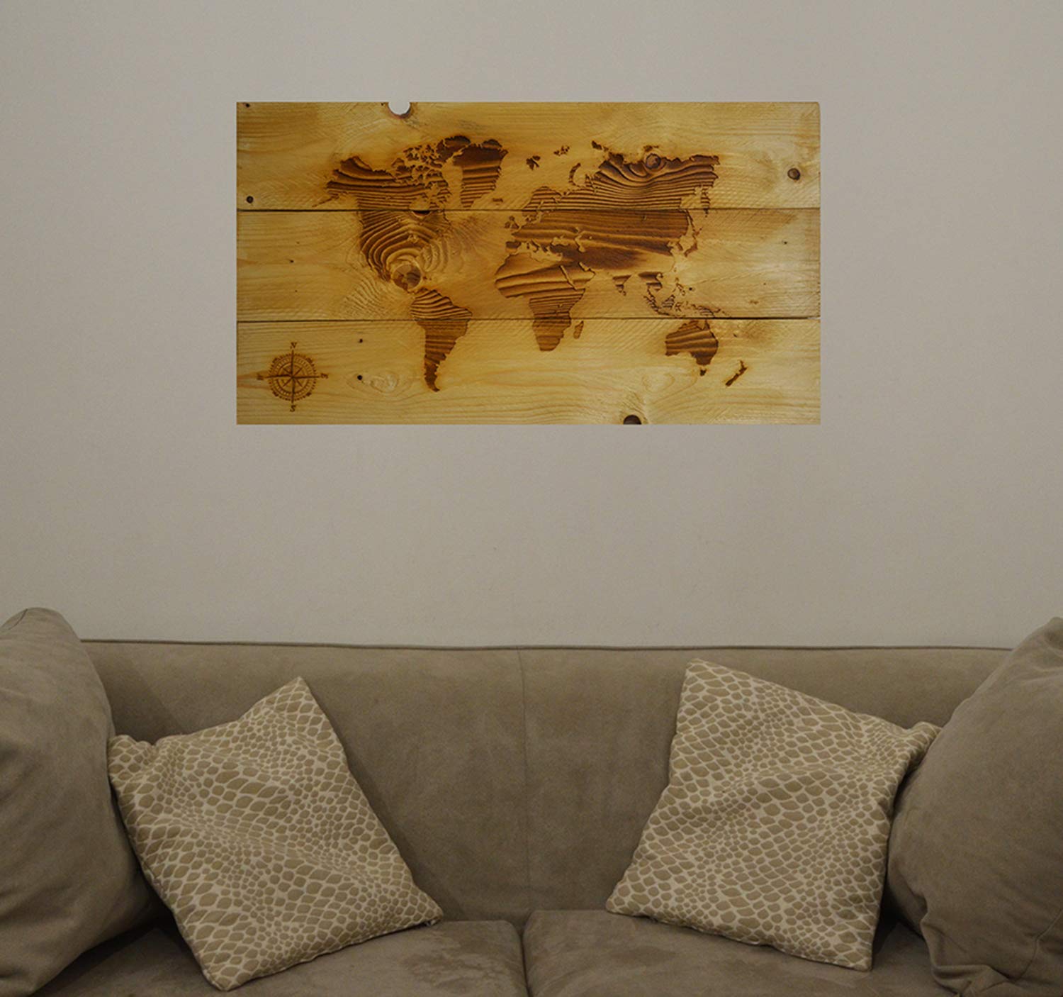 World Map solid wood, wall Art reclaimed wood, world globe, rustic home