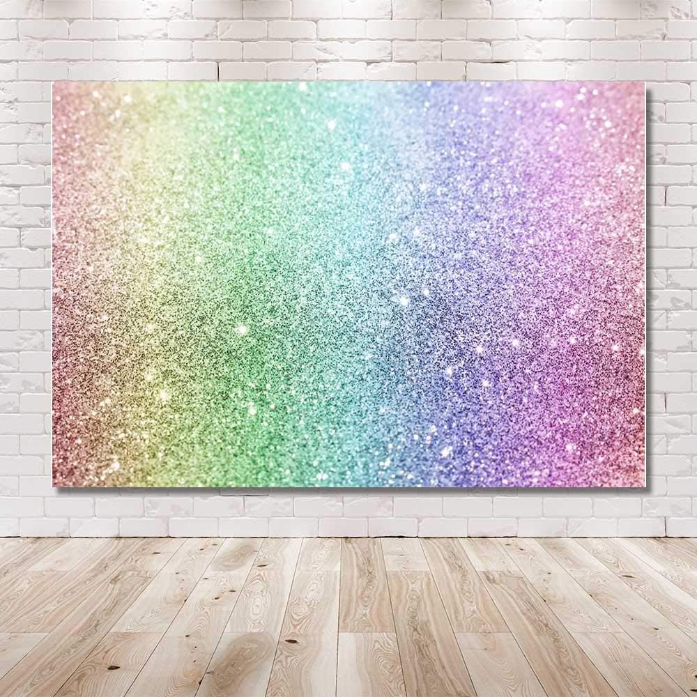 MEHOFOND 7x5ft Rainbow Bokeh Birthday Backdrop Sand Scale Dreamy Baby Kids Girl Birthday Party Shower Photography Backdrop Cake Table Banner Photo Studio Props - Image 4