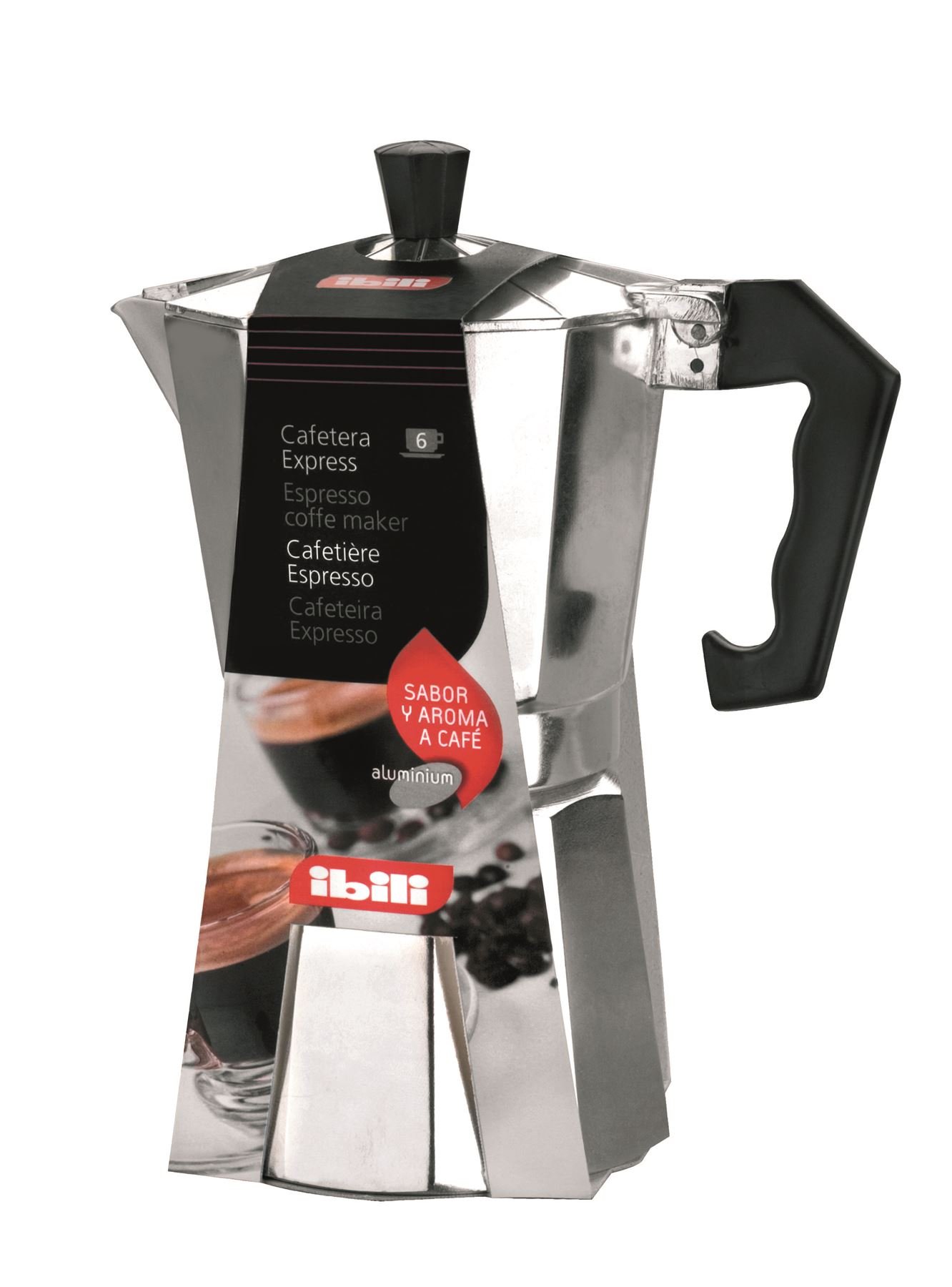IBILI Bahia Express Moka Pot 6 cups, 300 ml, aluminium