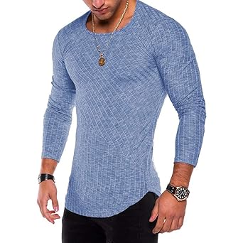 Internet Herren Tops Slim Fit Rollkragen Langarm Muscle Tee T-Shirt Lässige Oberteile Bluse