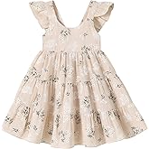YOUNGER TREE Toddler Baby Girls Dress Summer Ruffle Sleeve Halter Casual Kids Beach Sundress
