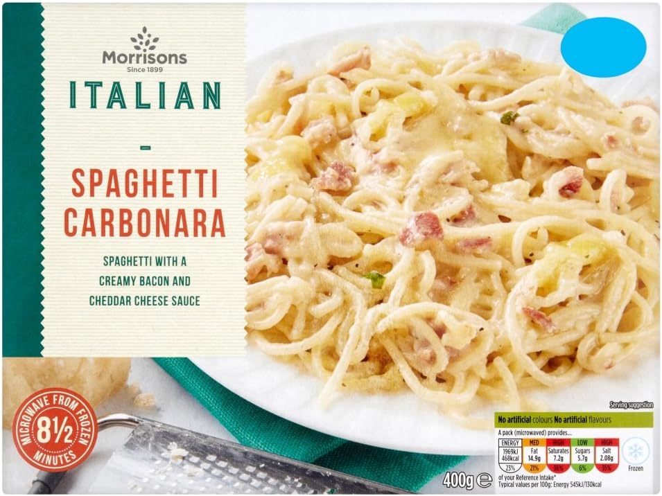 Morrisons Italian Spaghetti Carbonara, 400g (Frozen) Amazon.co.uk Grocery