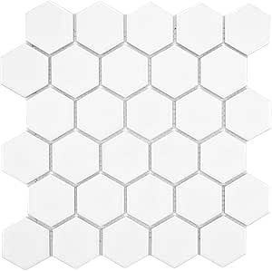 Daltile hexagonal piso y pared azulejo de cerámica, 5" x 4.25", color
