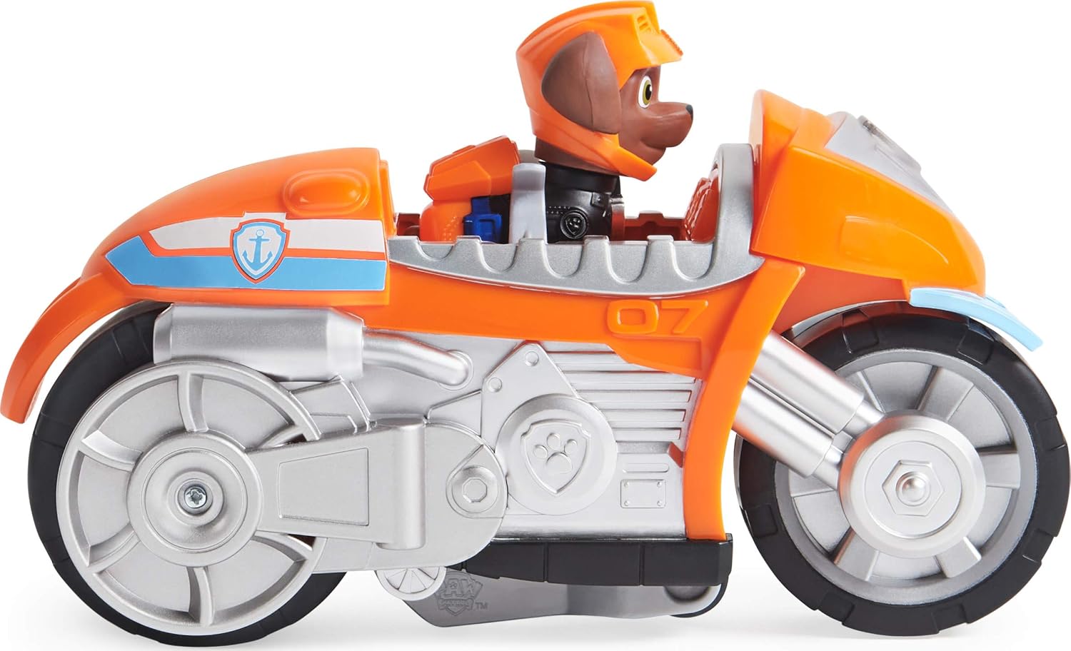 PAW Patrol, Moto Pups Zuma’s Deluxe Pull Back Motorcycle Vehicle with Wheelie Feature and Figure, Multicolor, X-Large - Image 4