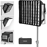 NEEWER Upgraded Softbox Diffuser for RGB1200 LED Video Light Panel, 14.6"x13.6"/37x34.5cm Foldable with Grid/Bag/Blackout Hoo