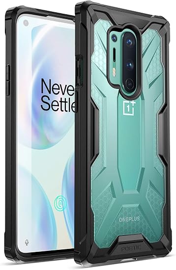 Amazon Com Poetic Affinity Series Designed For Oneplus 8 Pro Case Rugged Lightweight Military Grade Hybrid Protective Bumper Cover Black Clear