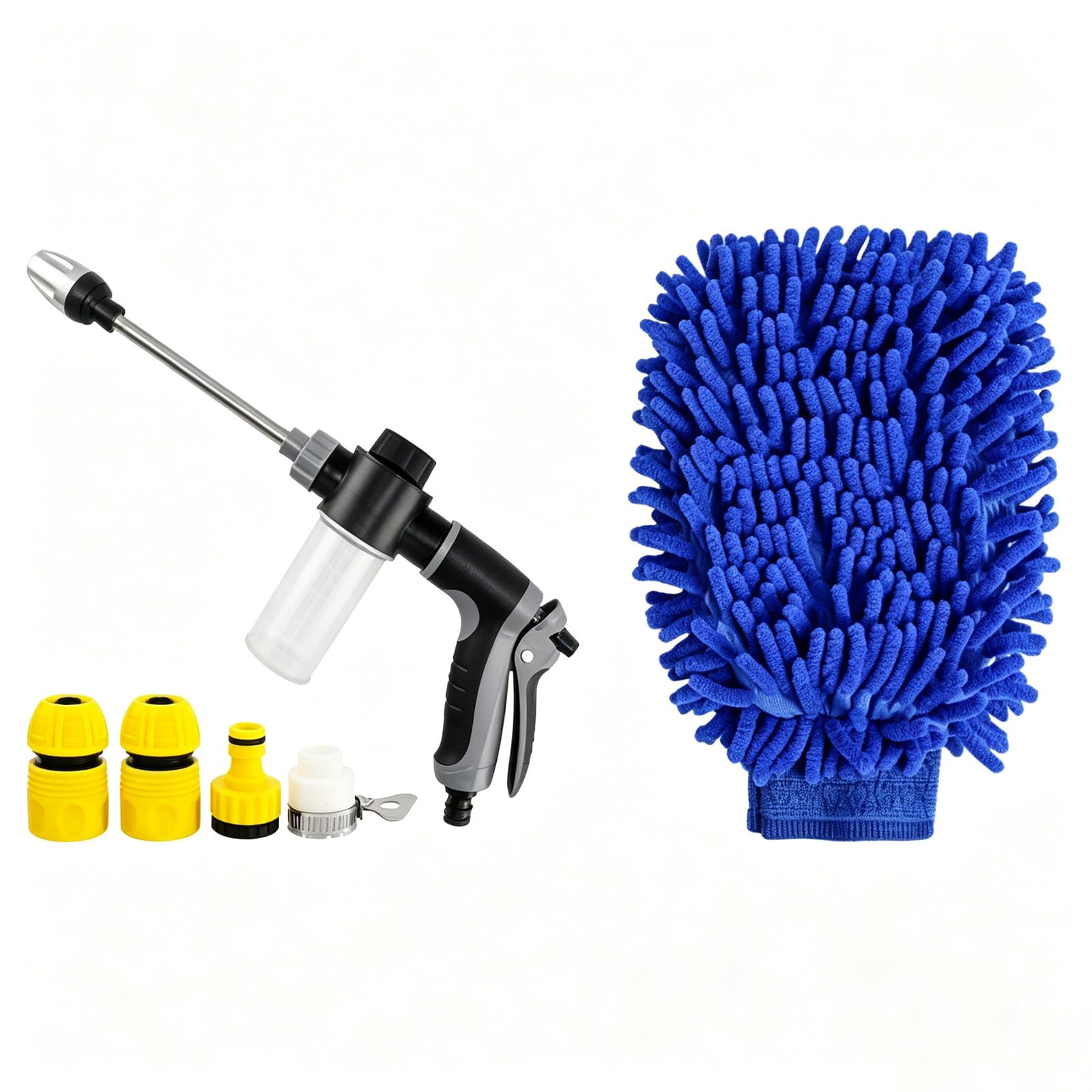aquoxis pressure washer gun, high pressure garden hose nozzle with 360° rotating nozzle, 3 spray mod