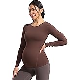 POSHDIVAH Women's Maternity Long Sleeve T Shirts Scoop Neck Pregnancy Tee Top Mama Clothes