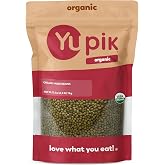 Yupik Organic Mung Beans, 2.2 lb (35.3 oz), USDA Certified, Kosher, Gluten-Free, Dried Legumes, Excellent Source of Protein &amp; Fiber, Perfect for Sprouting, Soups &amp; Salads