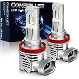 Combriller H8/H9/H11 LED Headlight Bulbs 6500K White Same OEM Size Wireless Headlight LED Bulb Conversion Kit for High, Low B