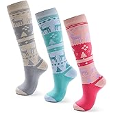 Lollisy Boys Ski Socks Kids Winter Warm Socks for Boys Girls Thick Thermal Skating Snowboarding Snow Socks 3 Pack