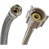 Fluidmaster B1T09 Toilet Connector, Braided Stainless Steel - 3/8 Female Compression Thread x 7/8 Female Ballcock Thread, 9-I