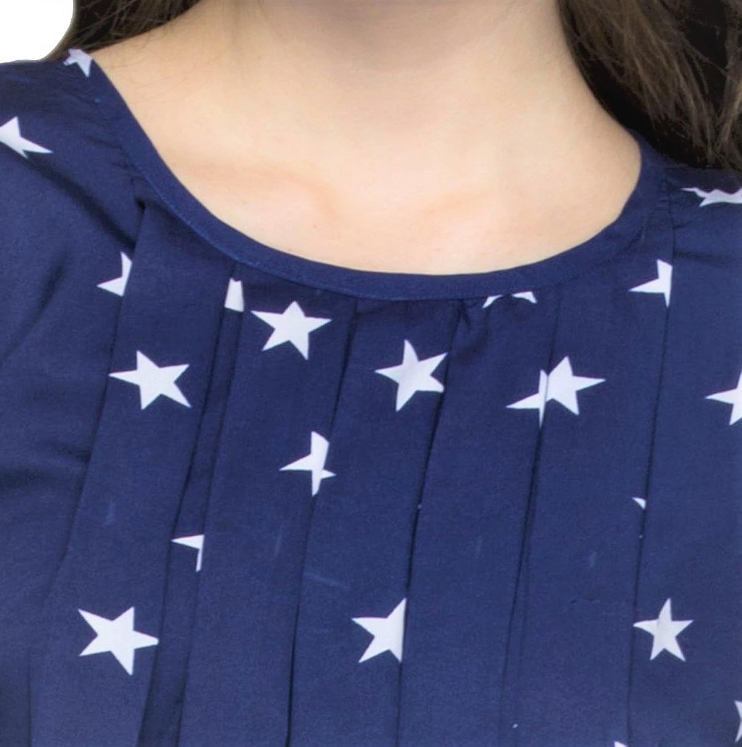 indietoga women's blue star print top (plus size m to 7xl)