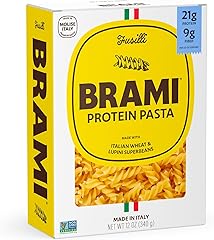 Brami Fusilli Italian Protein Pasta, Low Carb, High Fiber, Non-GMO, Keto, Made in Italy, Semolina Pasta, Fortified with Healt