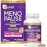 Qunol Menopause Relief +B6 Capsules, Peri to Post, Results in 4 Weeks, 60ct | Hormone Free Support for Fatigue, Brain Fog, Hot Flashes, Night Sweats, Mood Swings, Sleep Disturbances &amp; Joint Discomfort