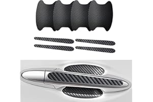 DAMWOT 8PCS Car Door Handle Sticker, Carbon Fiber Anti-Scratches Car Door Handle Protector, Universal Waterproof Auto Paint Guard Protective Films, Auto Protection Accessories (Black)