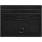 COACH Flat Card Case in Pebble Leather w/Sculpted C Hardware Branding