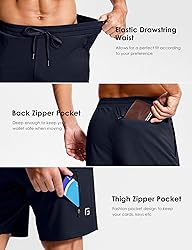 Men's Workout Shorts with Zipper Pockets 7 Inch