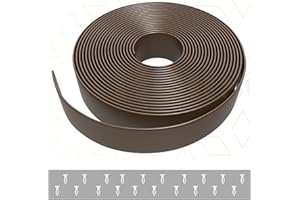 NICKHOUSE 1.5" Vinyl Straps for Patio Chairs Repair Kit Vinyl Chair Strapping Outdoor Patio Furniture Repair 20' Matte Finish (Dark Brown) + 20 Rivets!