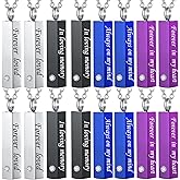 weikui 16 Pieces Urn Necklace for Ashes for Human Cremation Jewelry for Ashes Square Small BarKeepsake Pendant for Women Men Loved Ones