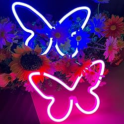 2 Pieces Butterfly Neon Signs, Butterfly LED Neon