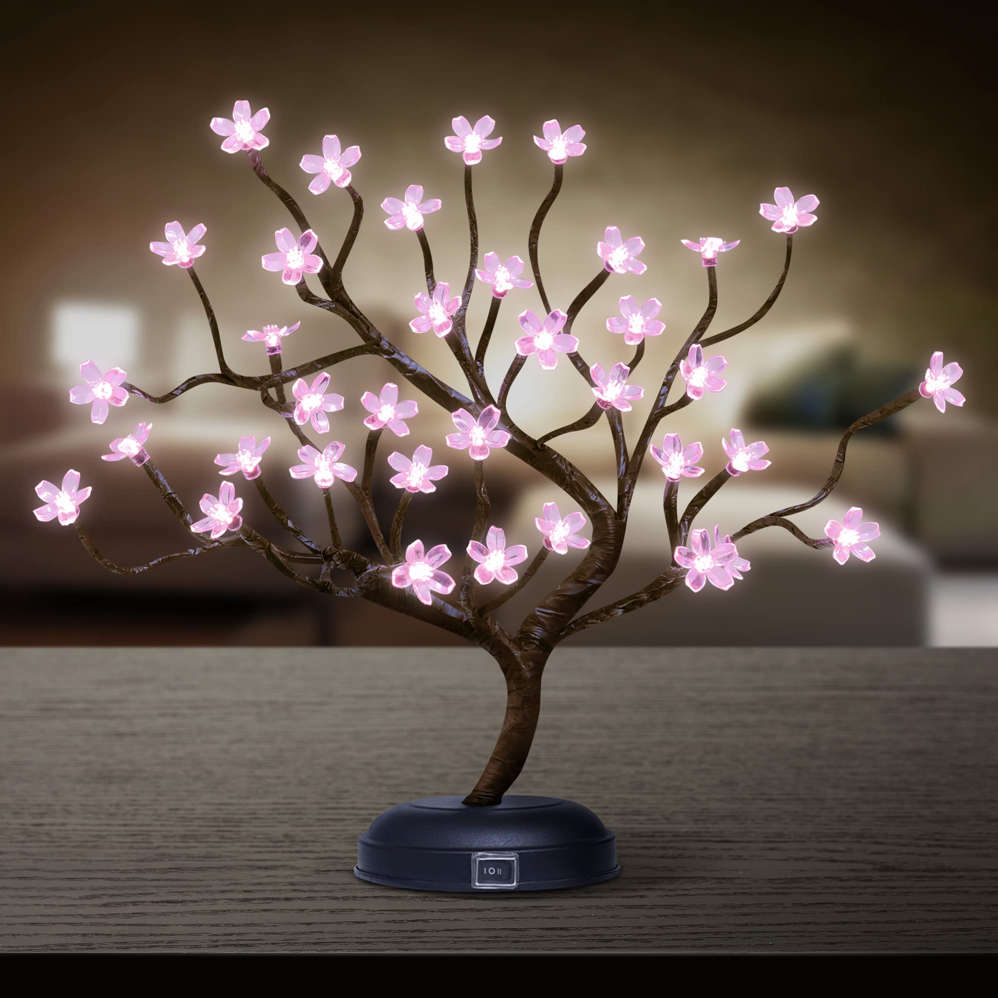 Photo 1 of ***SIMILAR ITEM*** Lighted Cherry Blossom Tree Lamp 18IN Tree Lights with 36 LED, Japanese Cherry Blossom Decor for Indoor and Outdoor, Adapter Plug in/ Battery Powered Tabletop Lamp, UL Listed, Pink White