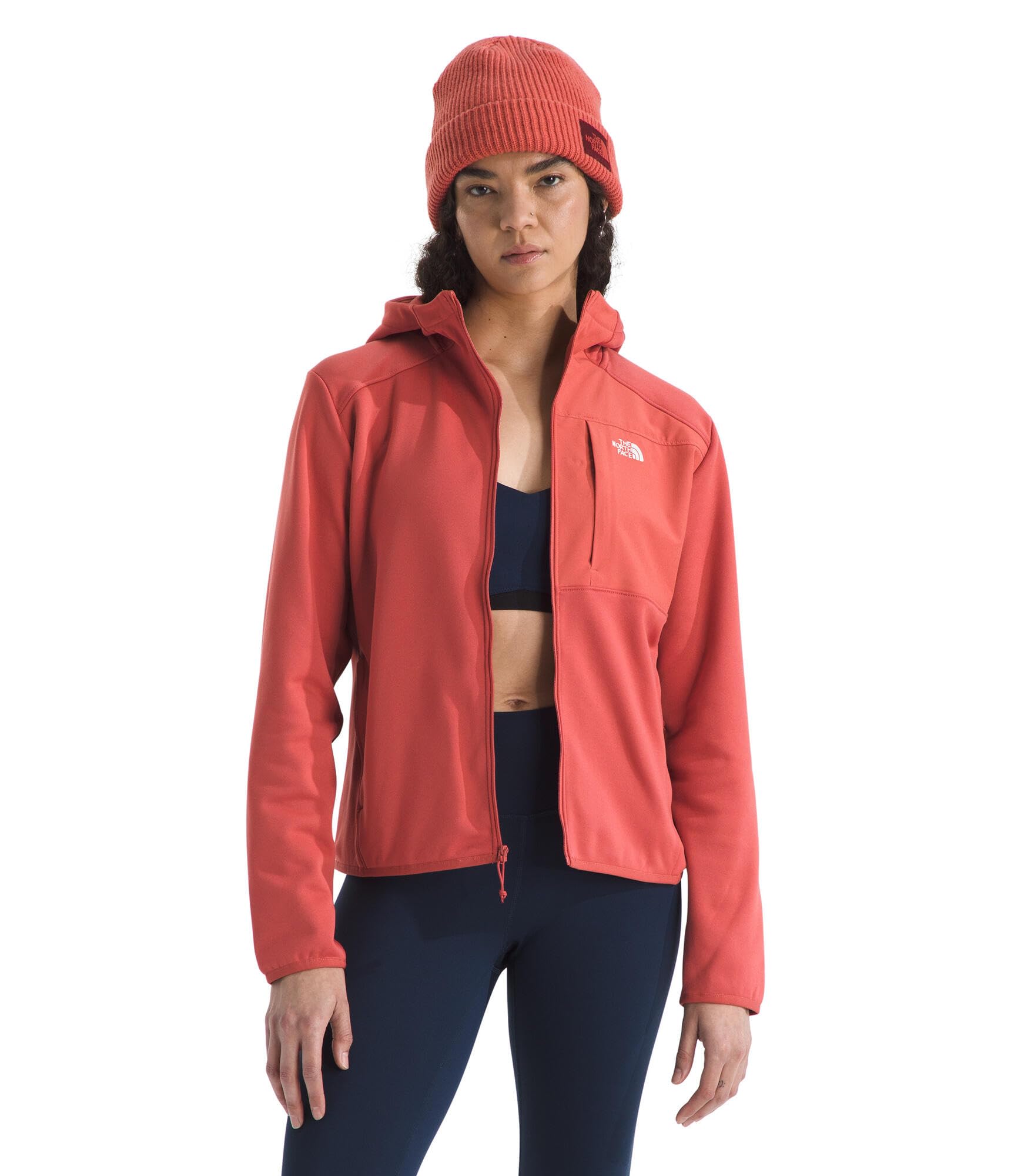 The North Face Women’s Performance Fleece Full Zip Hoodie – Lightweight Hooded Sweatshirt, Zip Pockets & Stretch Fabric, Mars Dust, Medium