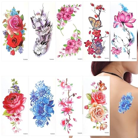 Fleurs Tatouages Temporaires Autocollants Lotus Fleurs De