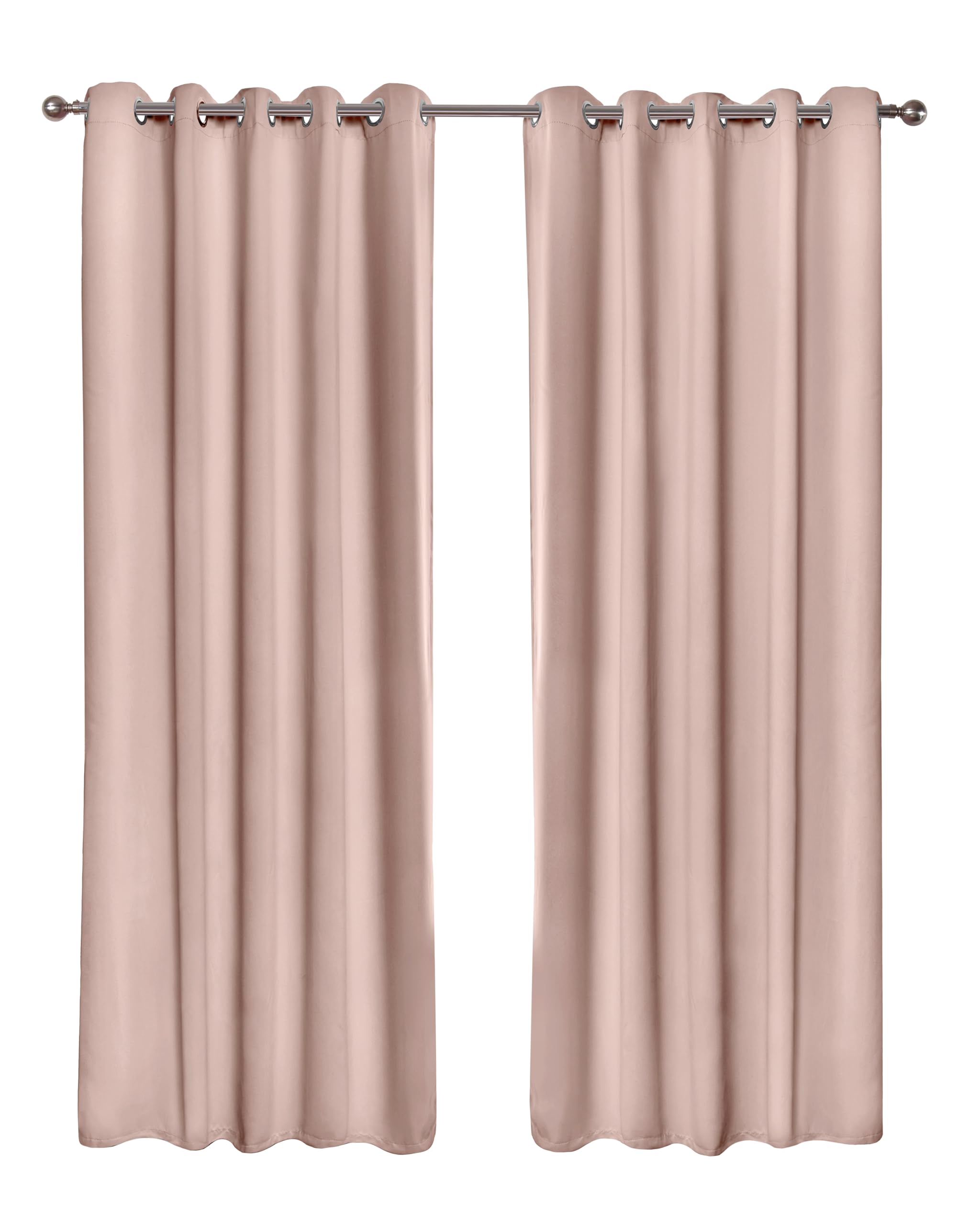 Emma Barclay – Blackout Curtains for Bedroom Living Room Thermal Insulated Woven Eyelet Blackout Curtains Cali Collection (46” x 72” Inch)(Blush Pink)