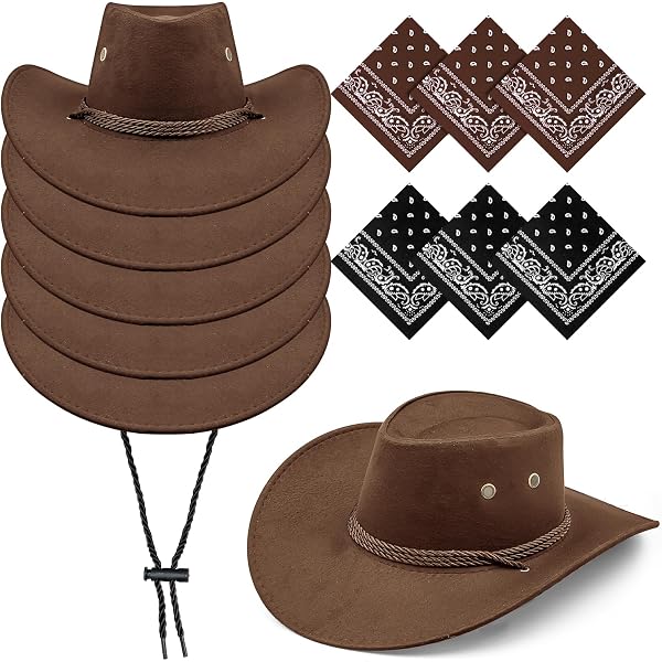 Komphy 12 Pack Cowboy Hat Bulk, Wide Brim Western Cowboy Hat  display picture 2