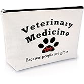 Sfodiary Veterinarian Gift for Women Appreciation Gift for Vet Vet Tech Makeup Bags Veterinary Technician Cosmetic Bag Birthday Retirement Thank You Presents for Dog Lover Zipper Travel Pouch