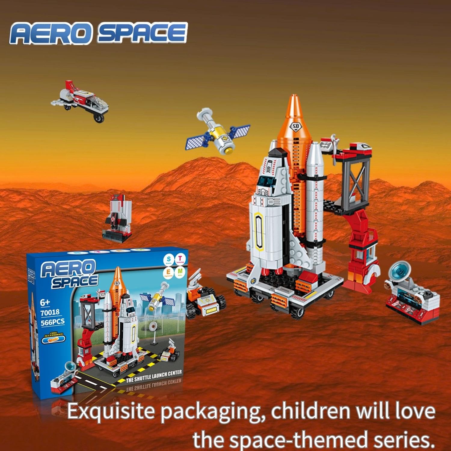 Space Exploration Shuttle Toys for 8-13 Year Old Boys, 12-in-1 STEM Project Aerospace Rocket Building Block Toy,Science Kits for Kids Age 8-14, Birthday Christmas Easter Gifts for Children Age 7-9