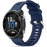 GEAK Compatible with Garmin Forerunner 245 Watch Band Forerunner 55 Band, 20mm Soft Silicone Strap Compatible with Vivoactive 6/5 Venu/Venu SQ Forerunner 645/245 Music/for Galaxy Watch 7/6/5/4