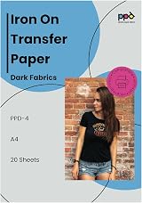 PPD Iron on Transfer Paper for Dark Fabric 20 Pack A4 Inkjet Printable view 1