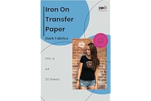 PPD 20 Sheets 8.5x11 - Inkjet Iron-on Heat Transfer Paper for Black & Dark Fabric and T-Shirts - Premium - PPD-4-20