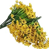 OMUYGDD 14 Bundles Fake Flowers Plastic Outdoor Artificial Plants Indoor Faux Flowers Garden Patio Porch Window Box Decorating, No Include vase