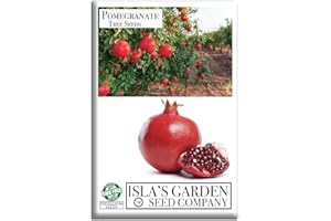 ISLA'S GARDEN SEEDS Pomegranate Tree Seeds (Punica granatum) – 30+ Non-GMO Fruit Tree Seeds for Planting, Beautiful Ornamental Tree with Sweet Edible Fruit, by Isla’s Garden Seeds, Gift Idea
