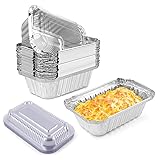 Tikxlafe 25 Pack Disposable Aluminum Loaf Pans with