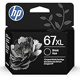 HP Original 67XL Black High-Yield Ink Cartridge | Works with HP DeskJet 1255, 2700, 4100 Series, HP Envy 6000, 6400 Series | 