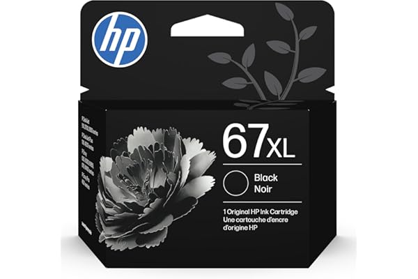HP 67XL Black High-Yield Ink Cartridge | Works with DeskJet 1255, 2700, 4100, Envy 6000, 6400 Series | Eligible for Instant Ink | 3YM57AN | Packaging May Vary