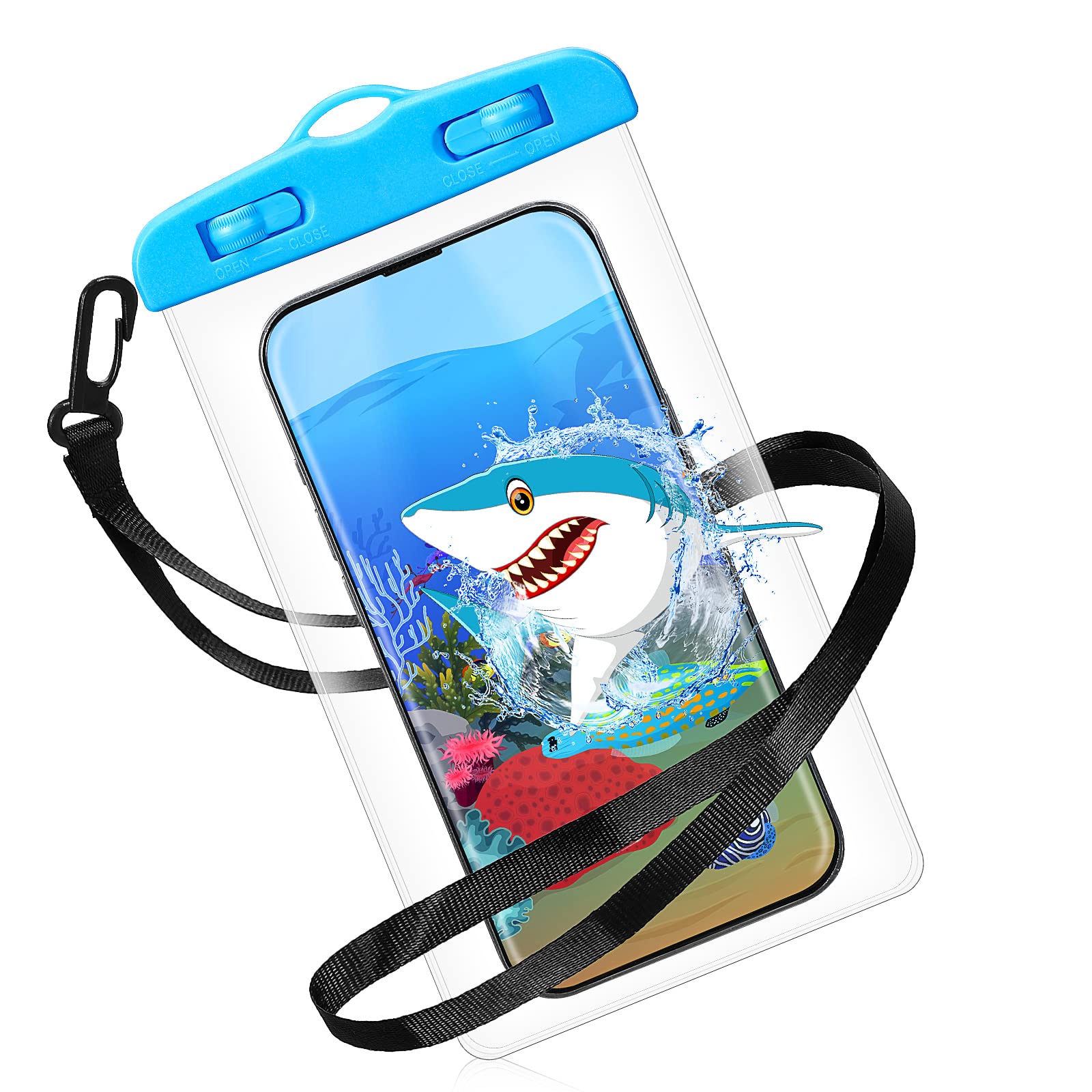 Svee Waterproof Phone Pouch Underwater Phone Cases Universal Mobile Phone Dry Pouch Clear Mobile Phone Cases Covers Key ID Card Phone Waterproof Case with Lanyard for Swimming Snorkeling Surfing
