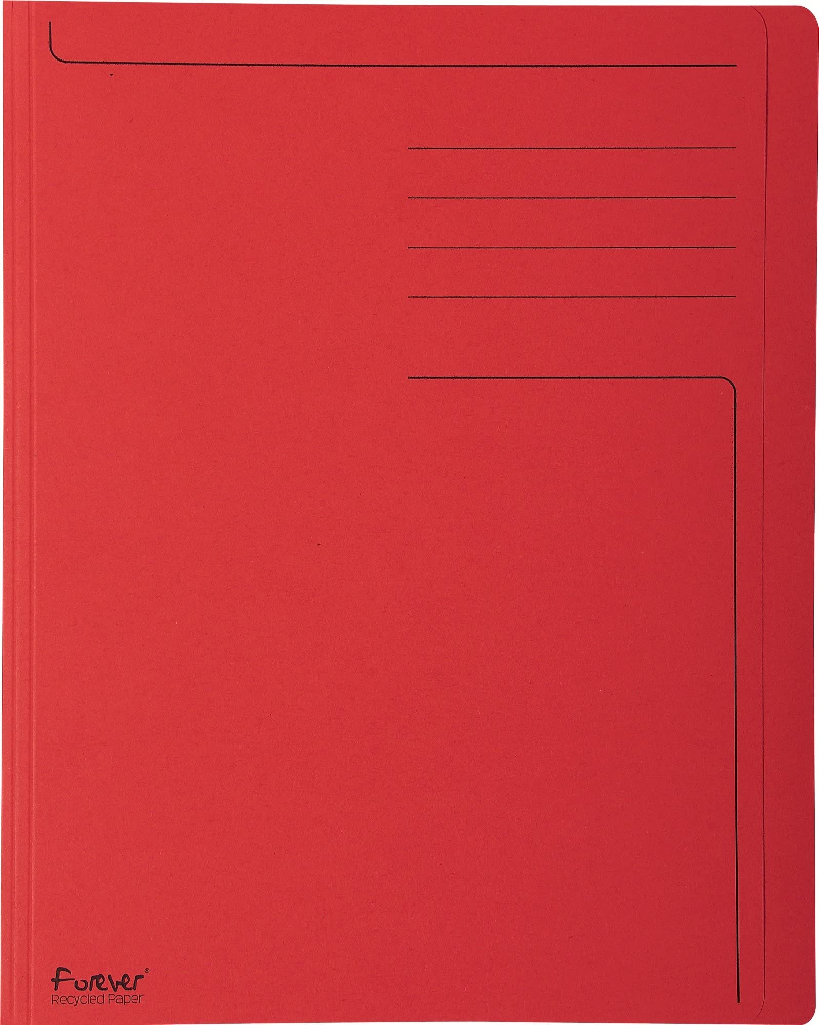Exacompta - Ref 441003E - Forever Collection - Square Cut Folder - Suitable for Holding A4 Documents, 280gsm Recycled Card, Blue Angel Certified - Red (Pack of 100)