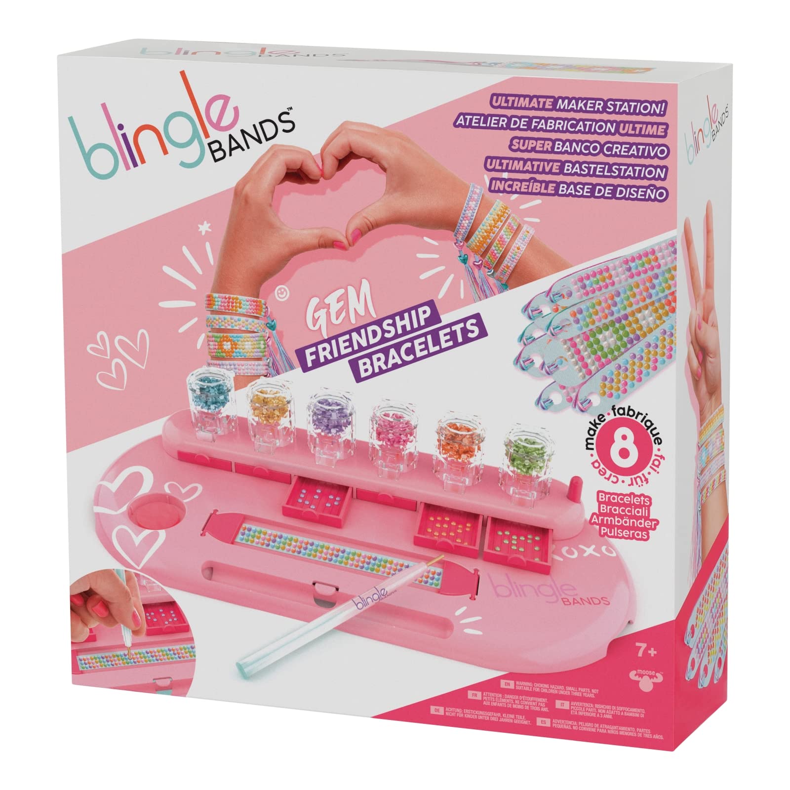 Blingle Bands DIY Gem Friendship Bracelet, 8 Band Deluxe Studio - Arts & Craft Activity for Ages 7 and Up